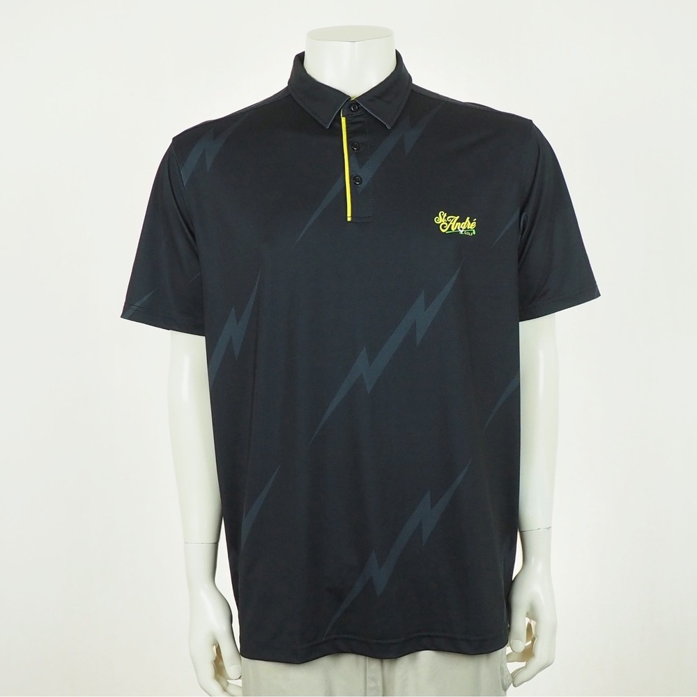 New RSVLTS Breakfast Balls St. Andre Golf Polo Shirt Mens Large Black Andre Bolt
